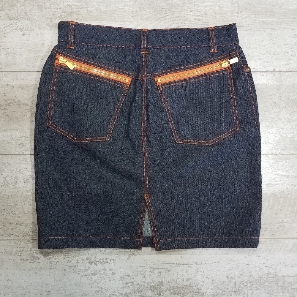 Michael Kors Orange Stitched Demin Jean Skirt 6